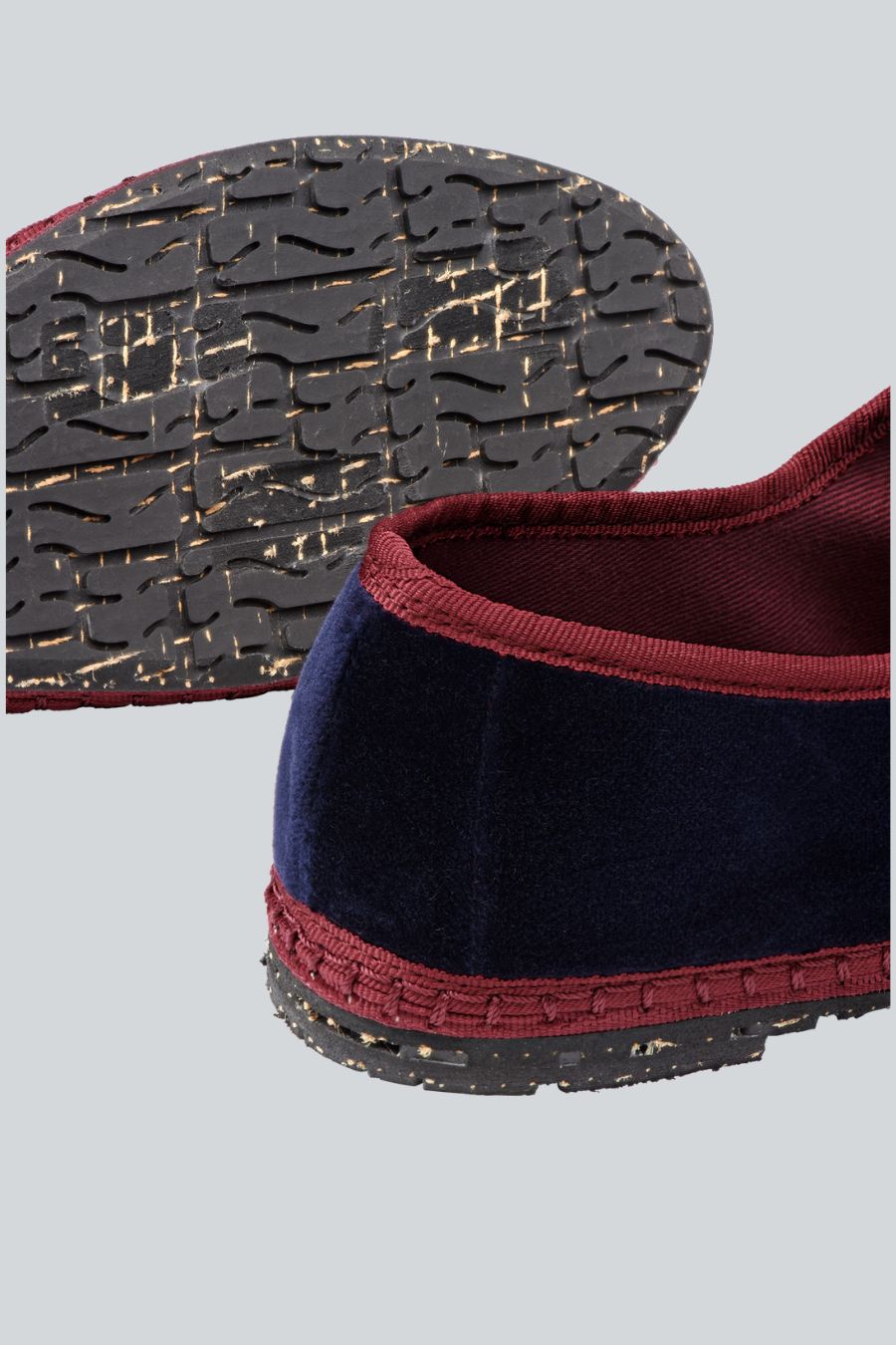 Zapato Ballerina azul tela y lino con suela de caucho